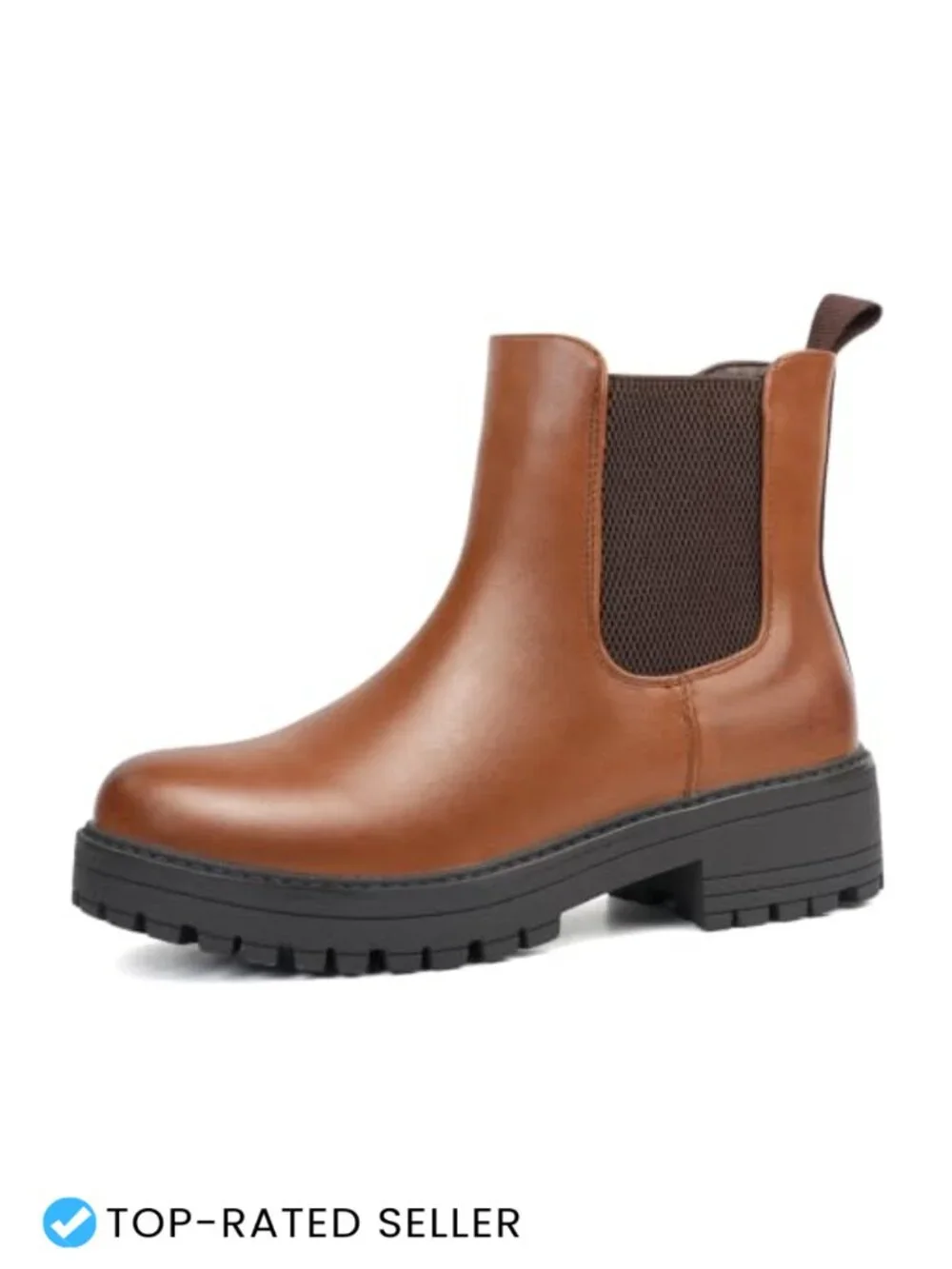 Women's Chelsea Ankle Boots Platform Chunky Heel Slip-On Lug Sole Winter Booties